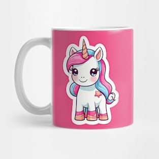 cute Kawaii Unicorn sticker Mug